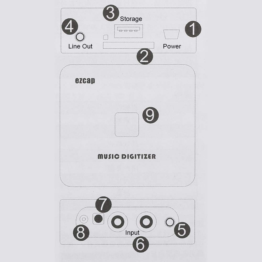 Docooler Music digitalizzatore Music Player Registra musica analogica in scheda SD Unità USB Porta mini USB Riproduzione del telecomando
