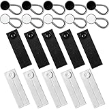 Canlierr 20 Pcs Extender Button Set Includes Elastic Waist Button and Comfy Collar Extender for Clothing Supplies (Black,White)