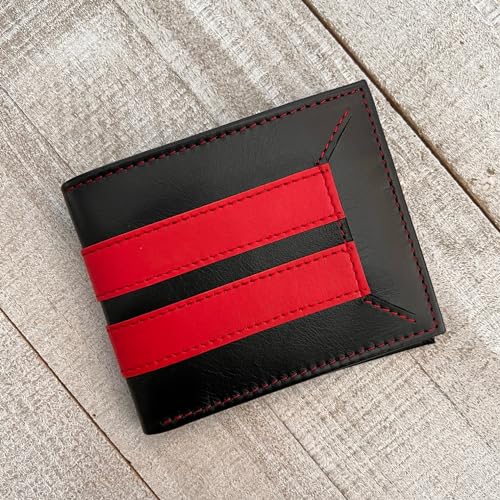 AGENT GEAR USA Thin Red Line Firefighter Wallet - First Responder Leather Bifold Wallet2