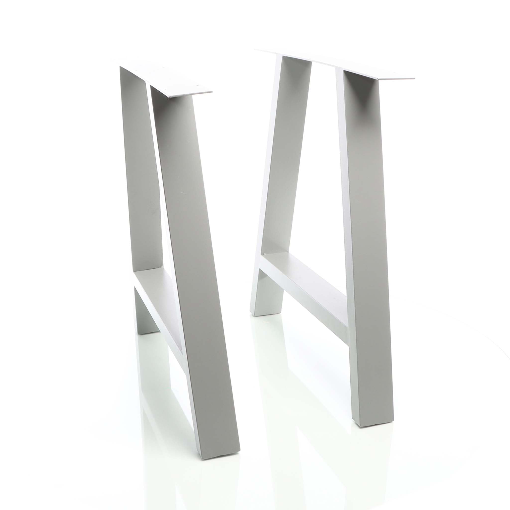 XPOtool Wiltec Tischbeine 2er Set aus Stahl 70x72cm Grau in A-Form Industrial Vierkantrohr Tischkufen Tischgestell Tischuntergestell Möbelkufen