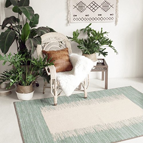 Tapis moderne vert clair en polyester doux pour salon et chambre - 2