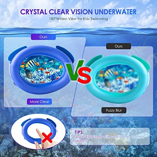 Oziral Kids Swimming Goggles Cartoon Swim Goggles for Junior Children Girls Boys Anti-fog UV Protection Swimming Glass with Case Nose Clip Earplugs and Swimming Cap