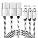 Micro USB Charger Cable 3pack 3ft Fast Quick Charging Android Charge Cord for LG Aristo / K20 / Stylo 2 3 / Tribute HD, Samsung Galaxy S6 S7 Edge / J5 J7 / Note 4 5, Motorola Moto G5 Plus - White