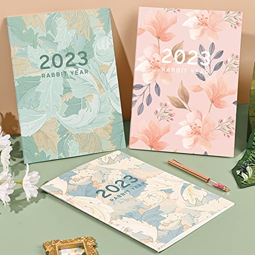 YOZUMD aderno de plano 2023, diário de escrita decorativa de impressão em cores naturais, papel engr