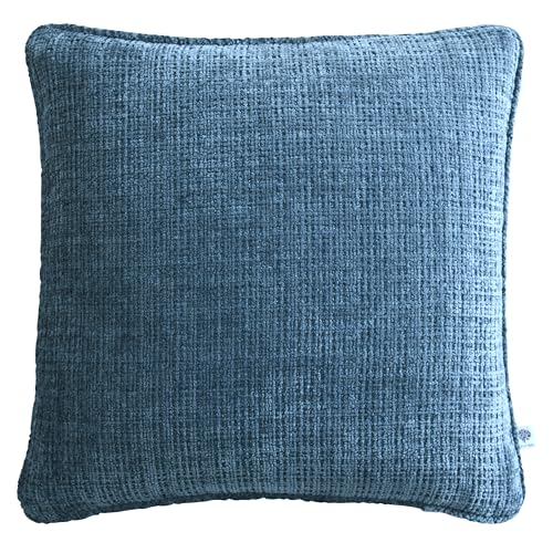 Appletree - Teal Chenille Cushion (43 x 43cm) - 100% Recycled Polyester - Filling Included - Teal Blue Cushion with Cover Included/Cushion Insert - Cushion in Teal for Sofa/Living Room