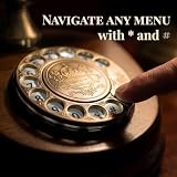 Opis 1921 Cable - Model A - Retro telefon wykonany z drewna i metalu Telefon z prawdziwą, obrotową tarczą i metalowym dzwonkiem