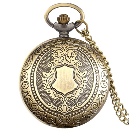 Image of VIGOROSO Mens Vintage Pocket Watch for Men Antique Quartz Pocket Watches with Chain Steampunk Flip Cover Arabic Numerals Birthday Christmas Halloween for Dad Grandpa Grandma Gift for him her