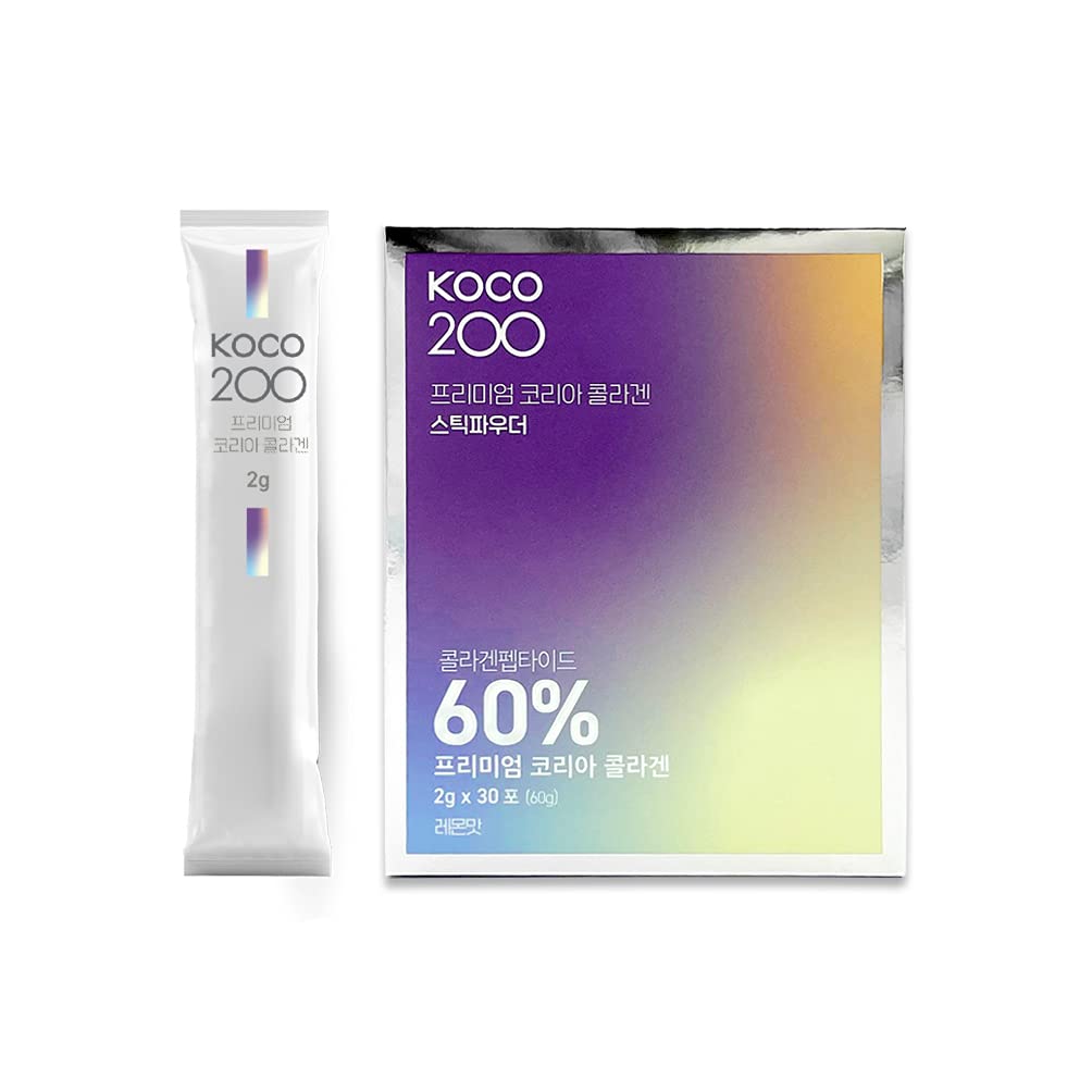 Premium Korea Collagen Enhance Skin Elasticity & Hydration, Joint, Muscle and Nail Health Stick Type 60g / 2.12oz (2g x 30 Pouches)