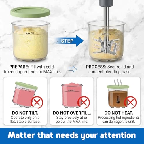 Image of Creami Pints and Lids for Ninja - 4 pack Creamy Icecream Containers Cups Jars Tubs Canisters Set, Smoothie Pot Compatible with NC299AMZ & NC300s Series Creamer Ice Cream Maker Machine Accessories