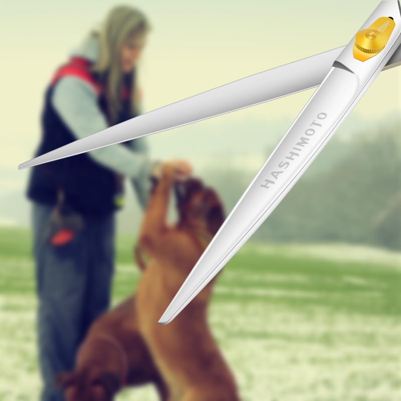 HASHIMOTO Dog Scissors for Grooming, Straight Dog Shears, 8.0 inch for Large Dog Trimming, Light Weight, Balanced, Ergonomically Designed for Professional Pet Groomers or Family DIY Use. HASHIMOTO Dog Scissors for Grooming, Straight Dog Shears, 8.0 inch for Large Dog Trimming, Light Weight, Balanced, Ergonomically Designed for Professional Pet Groomers or Family DIY Use.