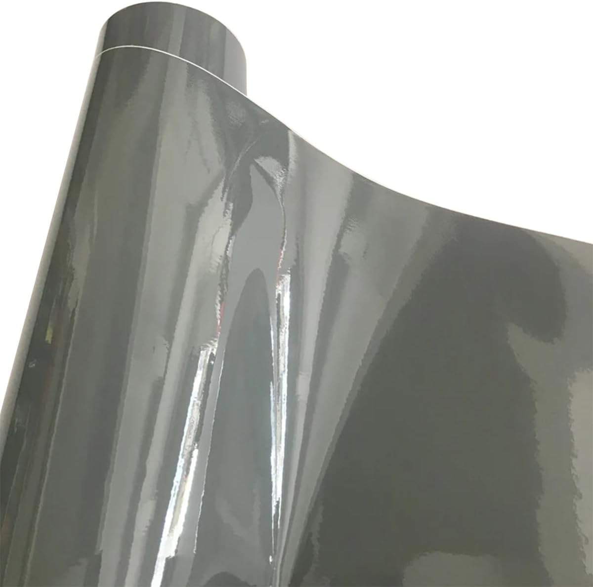 Gloss Car Vinyl Wrap, 19.68" x118.11" Air-Release Automotive Adhesive Decal for DIY Interior Exterior, Cement Grey
