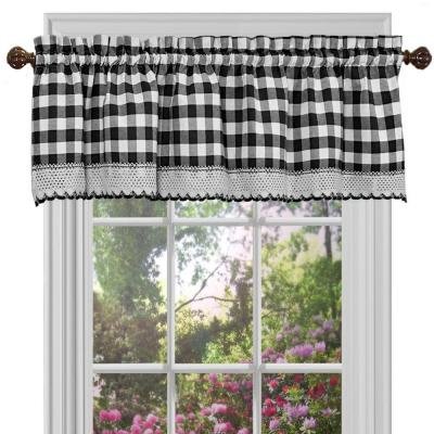 Goodgram Buffalo Check Plaid Gingham Custom Fit Farmhouse Window Valances - Assorted Colors (Black) #TOP1