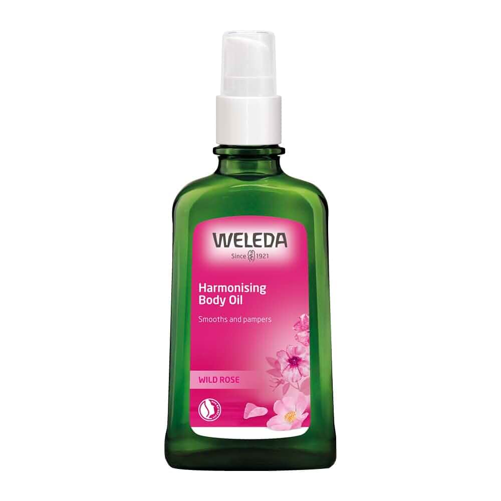 WeledaPampering Wild Rose Body and Beauty Oil, 3.4 Fluid Ounce, Plant Rich Body and Beauty Oil with Wild Rose, Sweet Almond and Jojoba Oils