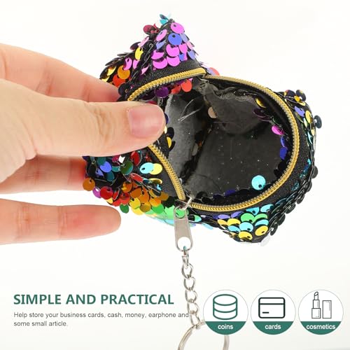 12pcs Supple Coin Purse Square Change Pouch with Sequins for Business Cards Cash Earphones Lightweight and Compact for Daily Use for Shopping and School3