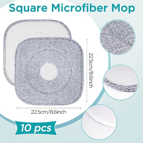 10 Pack 8.6" Square Microfiber Mop Pads Refills by FACULX - Used condition - Image 2