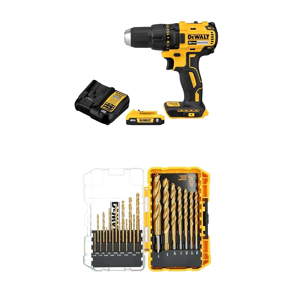 Amazon.com: DEWALT Power Drill Driver Set, Brushless, LED Light