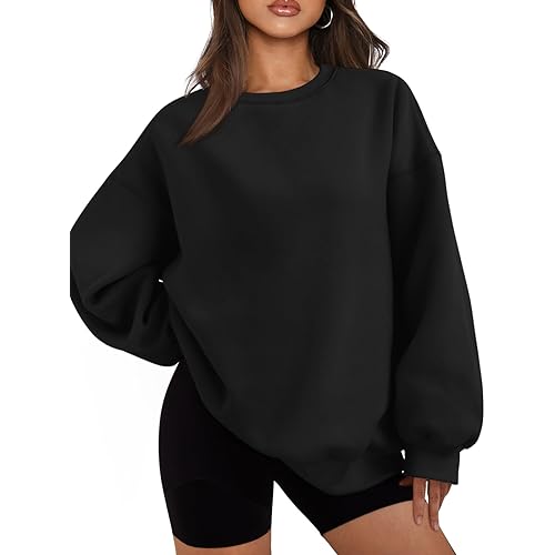 EFAN Womens Oversized Sweatshirts Hoodies Fleece Crewneck Sweaters Casual Tops Comfy Fall Fashion Outfits Winter Clothes 2025