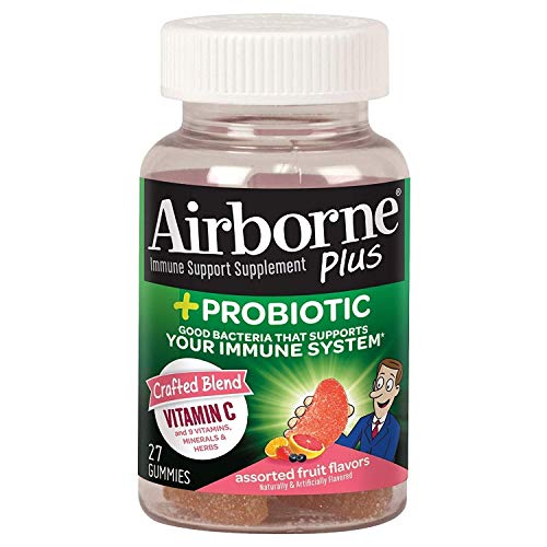 Airborne Plus + Probiotic, Assorted Fruit, 27 Gummies Each (Pack of 3)
