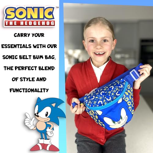 Torebka Sonic the Hedgehog na biodra dla chłopców z regulowanym paskiem, lekka, zabawna torebka na pas, torebka na podróże, torebka na ramię z regulowanym paskiem, torebka na biodra dla dzieci