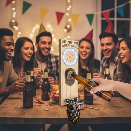 KERHAND Magnetic Wall Bottle Opener with LED Game, Basketball Hoop Gift