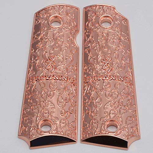 Browning 1911-22 Grips / 1911-380 Browning Metal Grips Rose Gold Plated