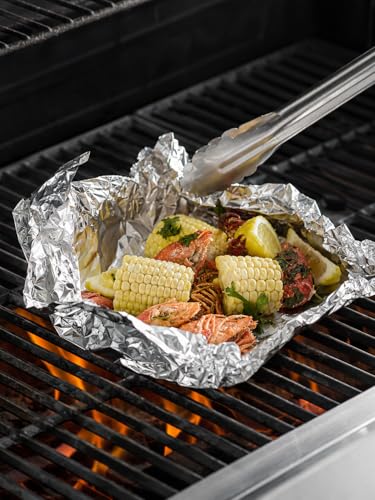 Image of Aluminium Foil | 11 Micron Food Grade Kitchen Foil Roll | Safe Paper Zigzag Cutter | Multipurpose Foil for Cooking, Baking, Wrapping & Food Storage (1kg / 18 Micron)