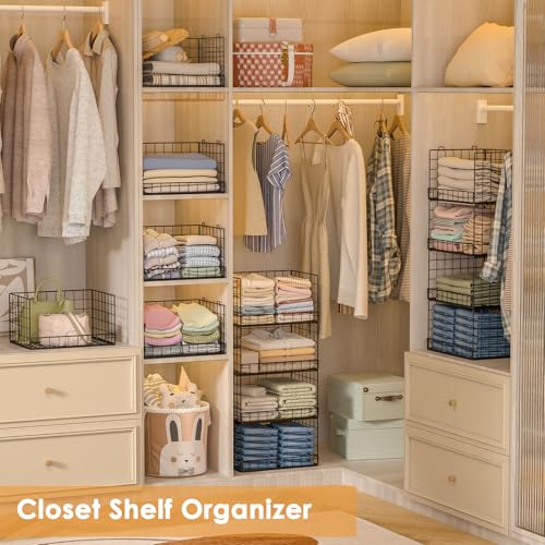 Image of Yociyoga 8-Tier Stackable Closet Organizers and Storage Shelves, Foldable Closet Shelf Organizer, Stackable Storage Bins Drawers for Closet Organizer System, Black(Patent No. 30022416)