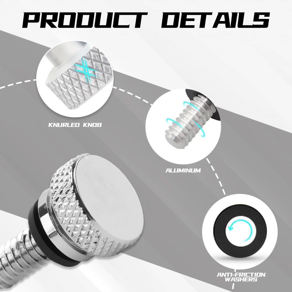 Motorcycle Quick Release Seat Bolt For Harley Davidson - 1/4-20 Thread Aluminum Screw For Touring, Softail, Dyna, Sportster - View #11