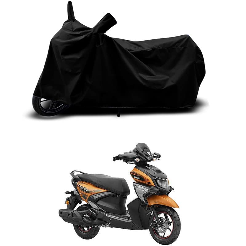 Image of 100% Scratchproof /UV-Rays /Heat Protection /Birds Dropping /Water Resistant /Dust Proof /Waterproof /Full Bike Scooty Two Wheeler Body Cover Compatible for RayZR 125 Drum All Varients[Black]
