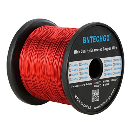 Image of BNTECHGO 20 AWG Magnet Wire 3 lb Red Enameled Copper Wire 0.0315 inch(0.80mm) | 20 Gauge Enameled Copper Coil Wire Widely Used For Transformers, Inductors, Speakers, Electromagnets, Educational Experiments