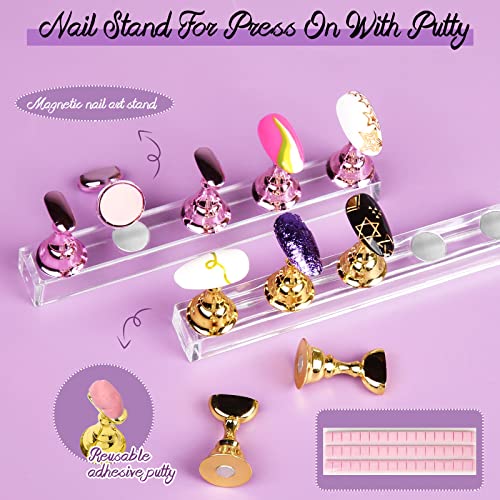 Clear Almond Nail Tips Full Cover, Teenitor Short Almond Nail Tips With Glue, 600Pcs Clear Short Almond Fake Nails For Nail Extension, 2 Set Nail Stand For Press On Nails, Cuticle Oil, Nail File Buffer #TOP1