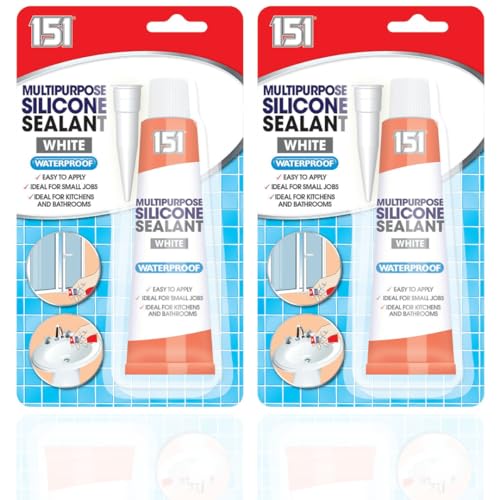 ABL Supplies Silicone Sealant | Multipurpose Silicone Sealant WHITE | WHITE Silicone Sealant x 2 70g Tubes