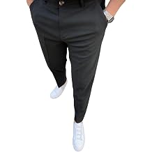 Mens Fashion Slim Fit Dress Pants Casual Business Suit Dress Pants Classic Stretch Golf Pants