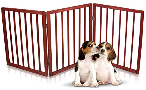 Kleeger Freestanding Folding Indoor Safety Wooden Pet Gate For Home Or Office. No Tools Required, Easy To Set Up