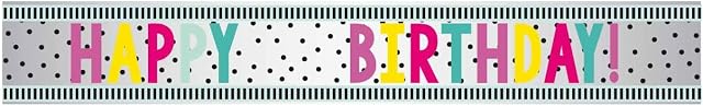 Amscan 9912126 - Multicoloured Dots Happy Birthday 'Add an Age' Foil Party Banner