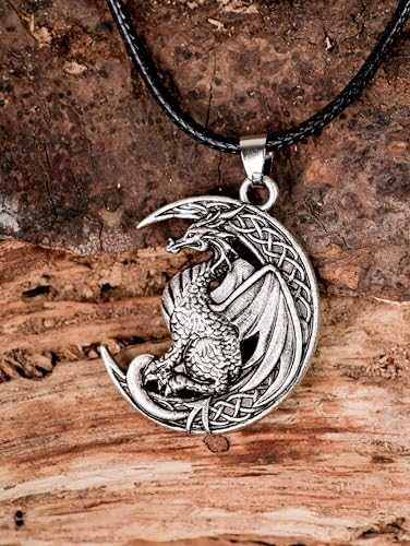 Collier dragon pour homme avec pendentif celtique et cordon cuir - 6