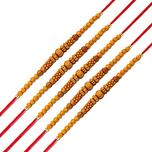 Yuga Tradings"Chandan (Sandal Wood) Scented" Handmade Rakhi for Bhaiya Rakhi for Men with Free Roli Chawal for Celebration Rakshabhandhan (5 Piece Rakhi)[Style_134_5] (B0981YRY2D) Amazon Price History, Amazon Price Tracker
