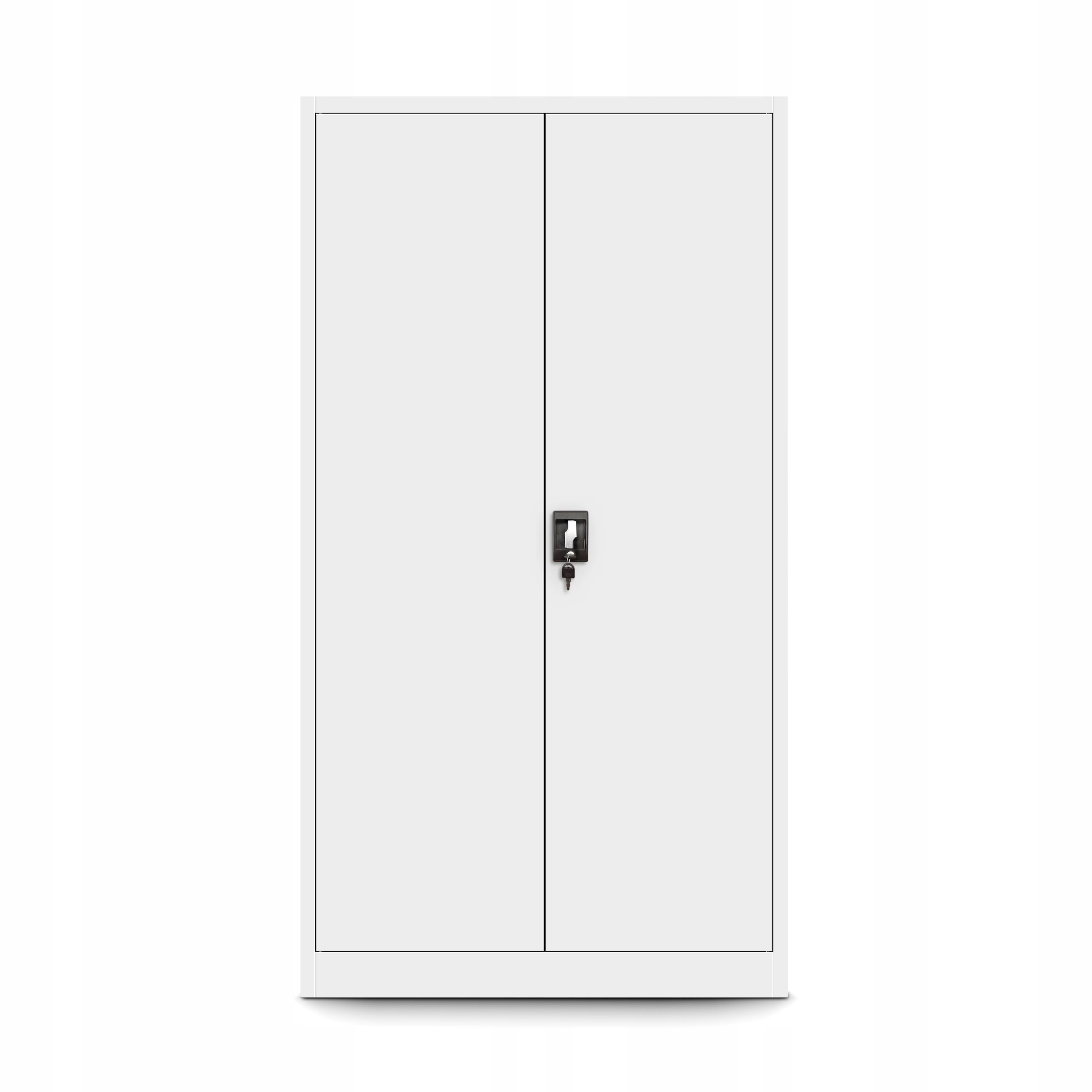 Jan Nowak Armoire de Bureau Métallique C001D avec Compartiment Secret Tôle d'acier Revêtement en Poudre 185 cm x 90 cm x 45 cm (Blanc)
