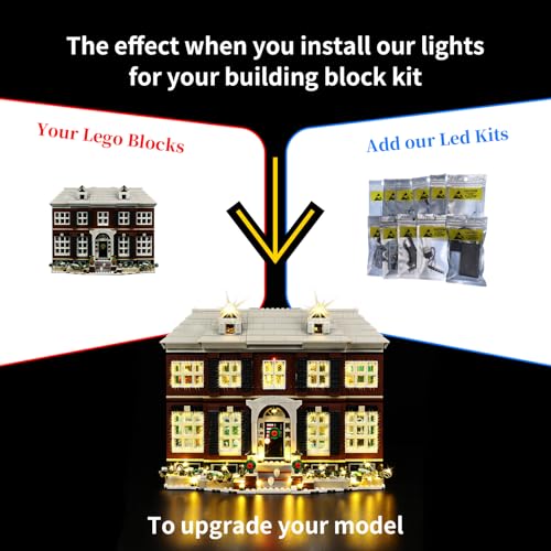 Kyglaring LED Lighting Kit for Lego Ideas Home Alone McCallisters’ House Model Set,Lego Sets not Included(Upgraded Remote Control Version)