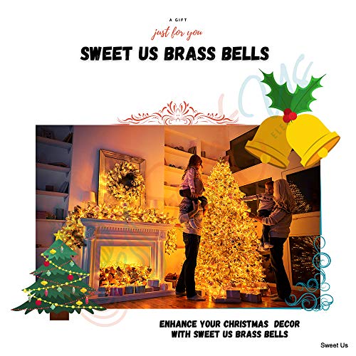 6 Pcs Jingle Bells Musical Rhythm Polar Sleigh Bells, Meditation, Craft Work, Party Favors, Cow Bells, Goat Bells, Wedding Bells, Christmas Décor (Polished Brass, 1.75-Inch High) #TOP5