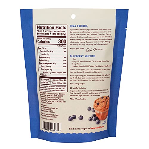Bob's Red Mill Grain Free Blueberry Muffin Mix 9 Oz Pkg #TOP1