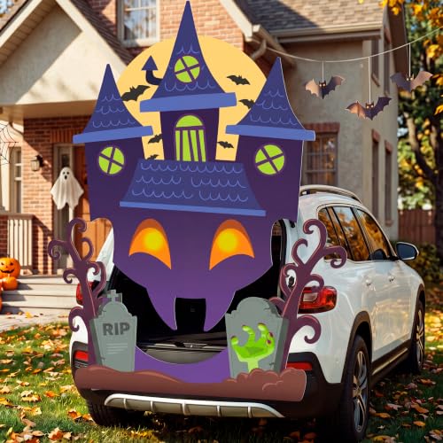  Halloween Purple Castle Trunk Or Treat Car Decorations - image 6