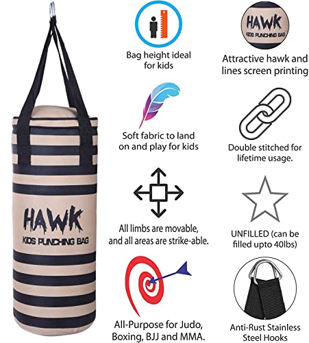 image for Hawk Sports Kids Punching Bag for Kids Boxing Gloves MMA Training Fitn