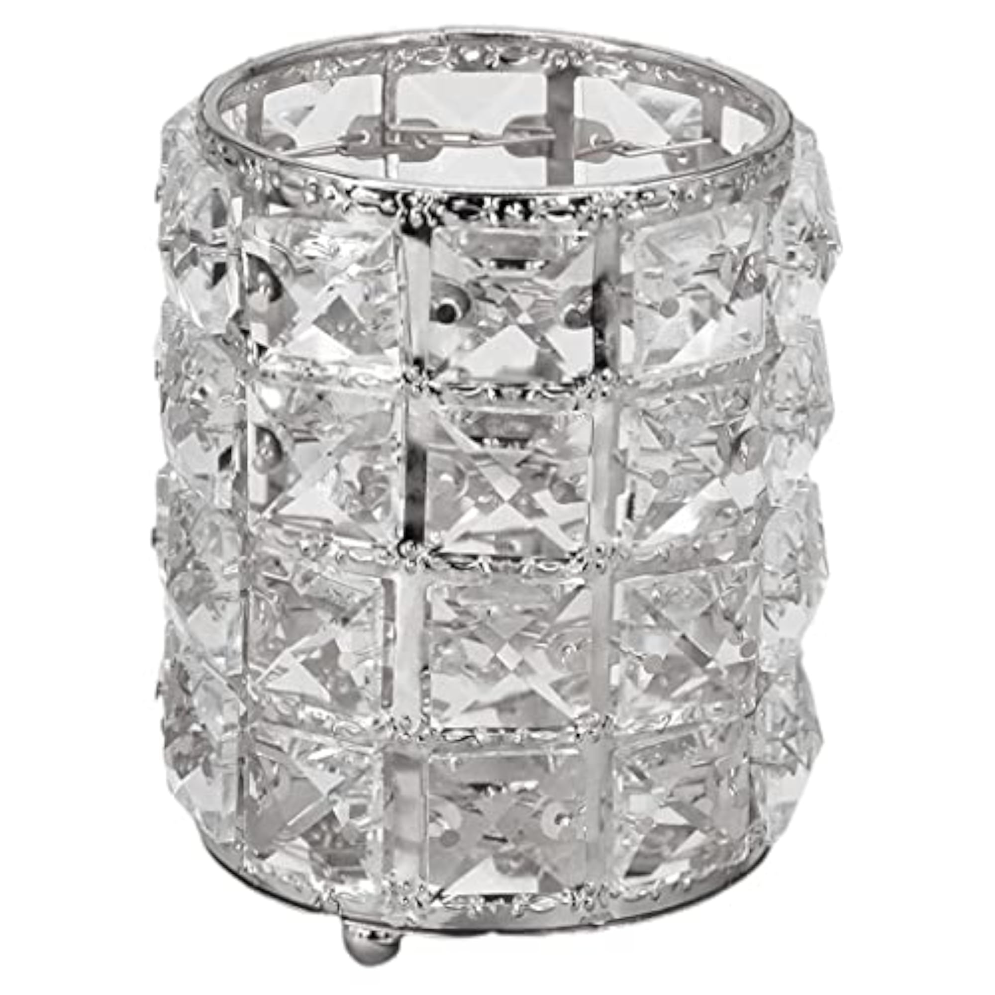 Women's Crystal Makeup Storage Brush Holder, Silver