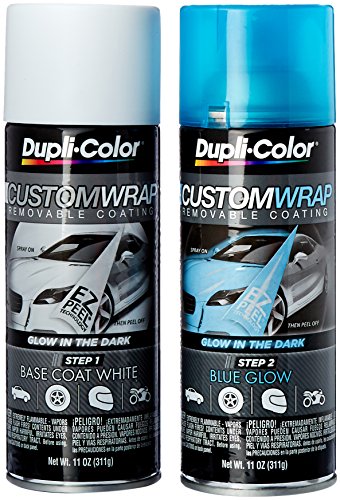 Dupli-Color ECWRC7970 Custom Wrap Glow in the Dark Removable Automotive Paint – Blue Metallic Spray Paint - 11 oz. Aerosol Can