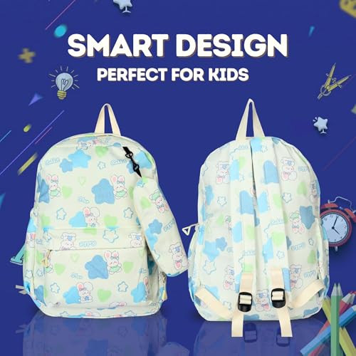 Image of VGRASSP 2 Pcs Kids School Backpack Set with Pencil Pouch - Lightweight Bag for Boys and Girls with Spacious Zipper Compartments - Color As Per Stock