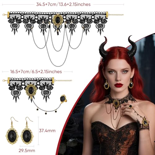 Hisatan Halloween Gothic Vampire Choker Necklace Jewelry Set for Women - image 6