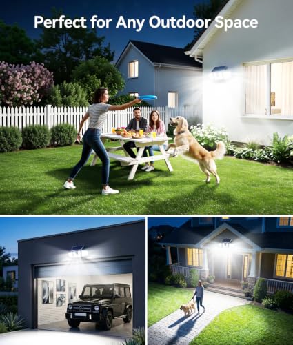 KOOPER Solar Flood Lights 210 LED Motion Sensor Outdoor Waterproof 3 Heads 300 Wide Angle - image 8