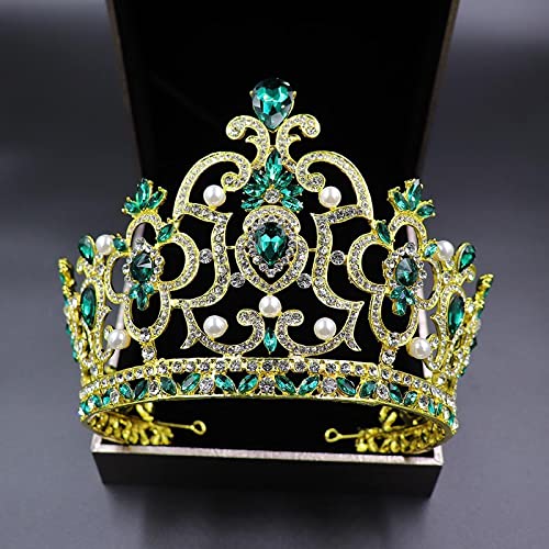 Tiara de boda para novia, princesa, diadema de novia, corona de novia, diamantes de imitación de cristal, decoración de joyería para el cabello para princesa, reina, niña, novia, cumpleaños,