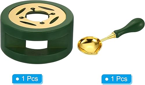 Miniatura 3 de PATIKIL Kit de sellado de cera, calentador de sellos de cera con cuchara de fusión, estufa de fusión retro, herramienta de horno para sellado de